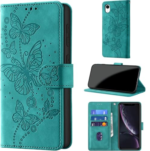 CaseGla Cover per iPhone XR, Turchese | Blocco RFID, Portafoglio Pelle PU, Flip Libro, Porta Carte, Magnetica Libretto, Antiurto Protezione Completa