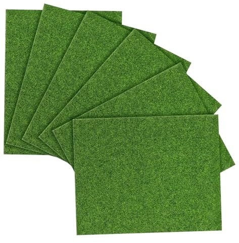LZYDKH Kunstrasen Teppich, 6 Stück Kunstgras Dekoration 25x20x0.5cm Kunstrasen Miniaturgarten Kunstrase DIY zum Basteln Künstliche Rasen Deko