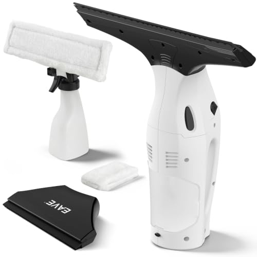 Window Vac Kit, Window Cleaning Equipment with 17cm & 28cm Suction Nozzles, 2000pa Window Vacuum Cleaner Cordless with 45min Battery Life & 270ml Water Tank, Suitable for Windows, Mirrors, WC07