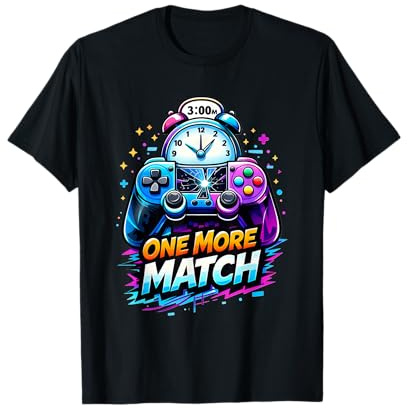 One More Match - Late Night Gaming Clock Design T-Shirt