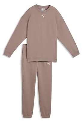 PUMA Mädchen Loungewear Oversized Trainingsanzug 140, Sandstone Beige