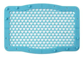 TOP-MAX Foldable Mesh Silicone Dishwasher Bag Basket with Buckle Lock for Small Items, Bottle Accessories, Utensils and Kitchen Gadgets (Blue Heart Style)