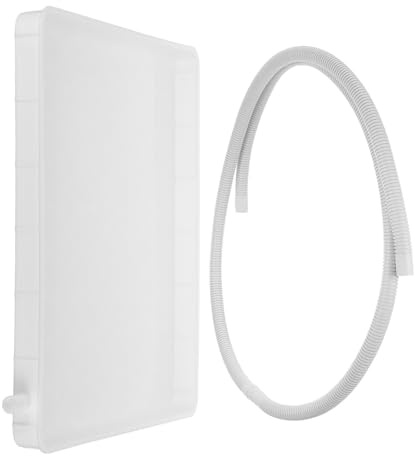 TOYANDONA Climatiseur avec condensateur bac de récupération carré en plastique blanc, sortie latérale pour évacuation des gouttes, usage intérieur et extérieur