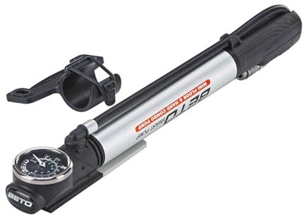 Prophete Fahrradpumpe, Luftpumpe, Alu-Mini-Standpumpe für alle Ventilarten