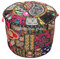 Stylo Culture Pouf Sitzbank Kinder Vintage Hocker Ottoman Cover Große Schwarz Indische Gestickte Patchwork Baumwolle Traditionelle Runde Hocker Ottoman Cover (22x22x13 Zoll) 55 cm
