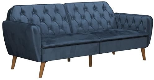 Novogratz Tallulah Schlafsofa mit Memory-Schaum, Samt Blau