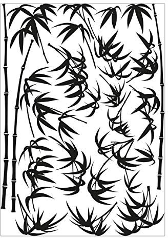 Bilderwelten Wandtattoo Sticker Bambus Baum Wall Art Print Grau, 35 x 25cm