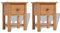 vidaXL 2X Eiche Massiv Nachttisch mit 1 Schublade 1 Ablagefach Nachtschrank Nachtkonsole Nachtkommode Schlafzimmer Kommode Schrank 36x30x47cm