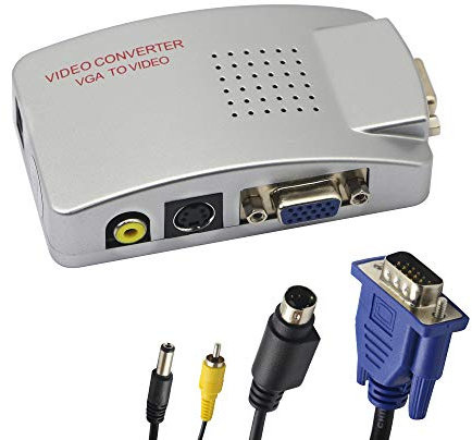 GINTOOYUN VGA-Cinch-Adapter, Composite-AV-S-Video-VGA-Konverter, Für HDTV, Monitore, Laptop, Desktop, PC. von Fengqlong