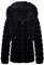 Giolshon Beidseitig Übergangs jacke Leichte Steppjacke Kunstfell Fleece Puffer Mantel mit Kapuze 19225 Schwarz XXL