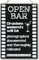CARISPIBET Open Bar | Home Decoration Schild Küche Deko Party Schilder 30,5 x 20,3 cm