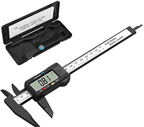 Digital Vernier Caliper, 150 mm / 6 Inch Digital Calliper with Large LCD Display for Exterior, Interior and Depth Measurement,Mm/Inch Conversion Measuring Calipers Tool (Black)