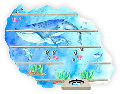Farbklecks-Collection Musikboxregal Unterwasserwelt Wal - passend für Toniebox - Regal mit Platz für Box sowie 45-50 Figuren