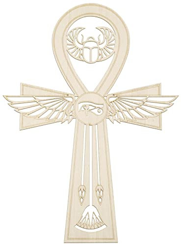 Vourth Level 30,5 cm Ankh, Ode to the Afterlife, alte ägyptische Heimdekoration, Wandskulptur, Wandkunst, Dekor, Heilige Geometrie Wandkunst