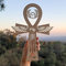 Vourth Level 30,5 cm Ankh, Ode to the Afterlife, alte ägyptische Heimdekoration, Wandskulptur, Wandkunst, Dekor, Heilige Geometrie Wandkunst