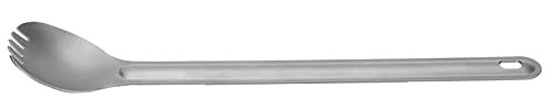 RiToEasysports Ensemble de Couverts en Titane, Cuillère/Cuillère en Titane Portable Ultra-léger à Long Manche pour Camping Randonnée Pique-Nique(Cuillère et Fourchette)
