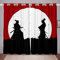 ZLLPRETTY Rideau Occultant Samouraï Japonais Oeillets Cuisine Adulte Isolant Thermique Opaques Petites Fenêtres Moderne Décoration Taille: 2xL70xH160cm