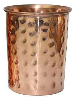 BRACOP® Kupferbecher, Becher, Wassergläser, Ayurveda-Kupfer, geprägtes Glas, reines Kupferbecher-Set, 1 Stück, Moskau-Mule-Glas, Trinkflasche, indisches Kupfer-Wasserglas, Krug, Geschirr