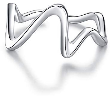 Qings Verstellbarer Ring aus Sterling Silber – Hoher Tiefer Inspirierende Wellen öffnungs Ringe Einfach Gravierter Daumenring Ermutigung Schmuck Geschenk für meine Tochter Mädchen Frauen