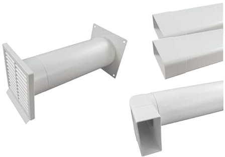 Abluftset Mauerkasten 150 mm Rechteckanschluss mit Rückstauklappe inklusive Anschlussbogen Flachkanal