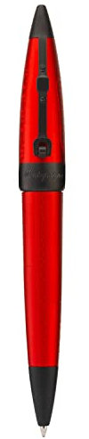 Montegrappa Aviation Red Baron Kugelschreiber aus Eloxiertem Gebürstetem Aluminium in der Farbe Rot-Schwarz, Länge: 14cm, ISAORBUR