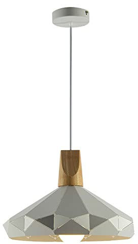 LQZCXMF Lampada A Sospensione in Stile Scandinavo Lampada A Sospensione Soffitto Decorativo A Piedistallo E27 Lampada A Sospensione in Legno di Gomma Paralume in Vernice per Forno in Ferro