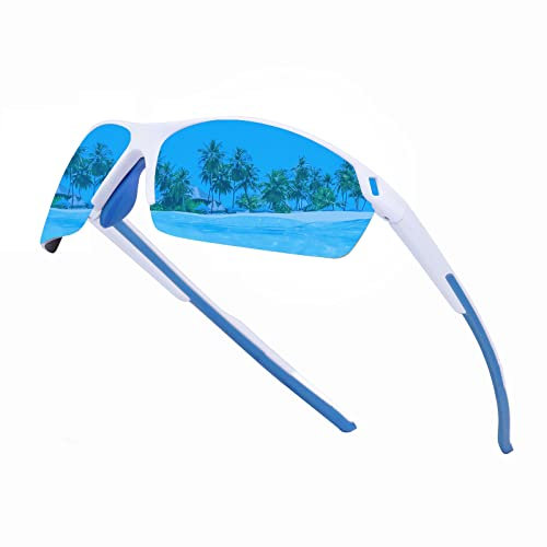 SKYWAY Sonnenbrille Fahrradbrille Radsportbrillen Damen Herren TR90 Superleichtes Rahmen Polarisierte Sportbrille für Radfahren Laufen und Fischen UV400 Schutz