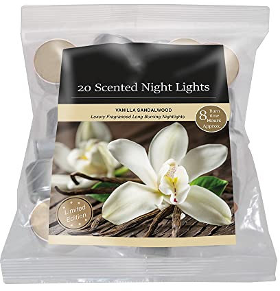 OnlineStreet Scented Tealight Votive Candles Pack - Wax Tarts in Different Assorted Refreshing Fragrances with 8 Hours Burning Time (Vanilla and Sandalwood)
