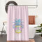 Musihy Duschrollo Extra Lang, Clear Pink Shower Curtain Ananas mit Sonnenbrille Hallo Duschrollo Extra Breit