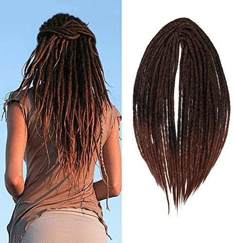 Dsoar 20 Zoll 10 Stränge/Pack Synthetische Dreadlocks Double Ended Verlängerungen Dünne 0,6cm Gehäkelte Geflochtene Haare Weiche Dreads Reggae Hip-Hop Hippie Stil MT1B-30#