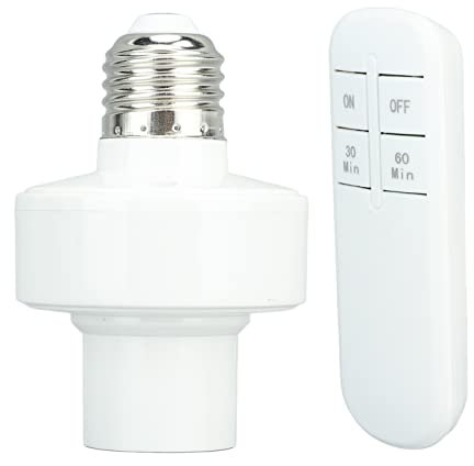 Remote Control Light Bulb Socket, 360 Degree Control Energy Saving Easy To Install Replacement Wireless Light Bulb Socket for 100W LED Bulb for E27 Bulb(#1)