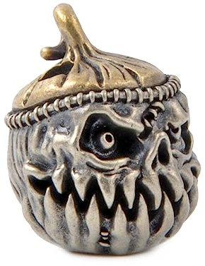 FLAMEDUKE Messer-Schlüsselband, EDC Paracord-Perlen, Paracord-Perlen, handgegossener Kupfer-Kürbis-Anhänger, für DIY-Paracord-Zubehör, Messer, Charms, Bartperlen für Herren (FD-036-G)