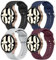 Mugust 4 Pack Correas para Samsung Galaxy Watch 6/5/4/Classic 40-47mm - Pulseras de Silicona para Mujer y Hombre (Negro/Azul Marino/Gris/Rojo Vino)