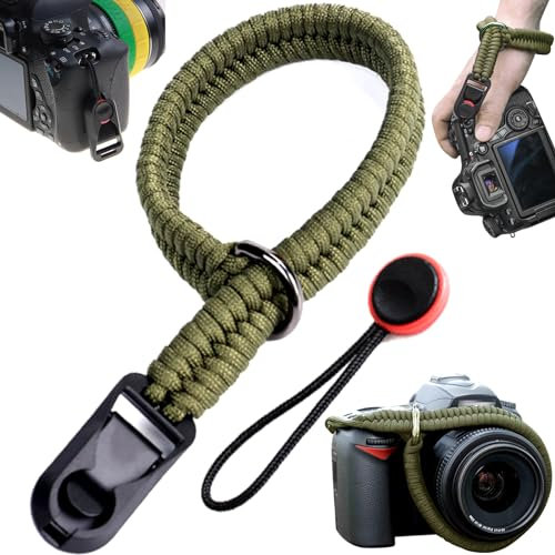 Benaton Sangle De Poignet Réglable Pour Appareil Photo, Sangle Tressée De Pognet Caméscope, Sangle De Poignet à Dégagement Rapide Pour For Appareil Photo Reflex Numérique, Poignée De La Dragonne(Vert)