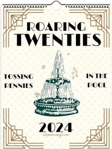 Wandkalender 2024 Roaring Twenties Kalender Wandkalender Jan 2024 – Dezember 2024, 12 Monatskalender, Planer in meinem 2024 Ära Kalender, lustiger Kalender, Gag Geschenke für Familie, Freunde