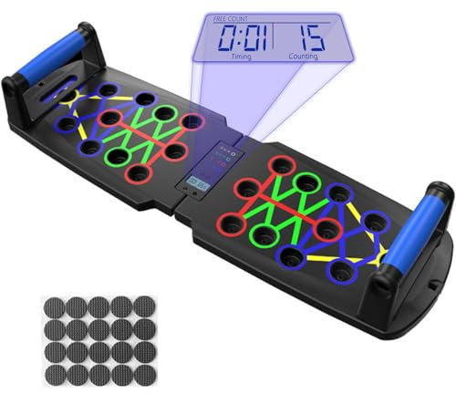 Ogetok Planche de pompes, portable, multifonction, amovible, barre de pompes 14 en 1, support de musculation avec poignées et compteur pour homme et femme, équipement d'exercice musculaire