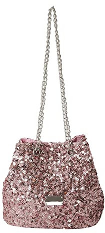BIOSA Borsa a tracolla composita da donna Borsa a tracolla con paillettes durevole for il tempo libero femminile Borsa a tracolla con paillettes traspirante (rosa)