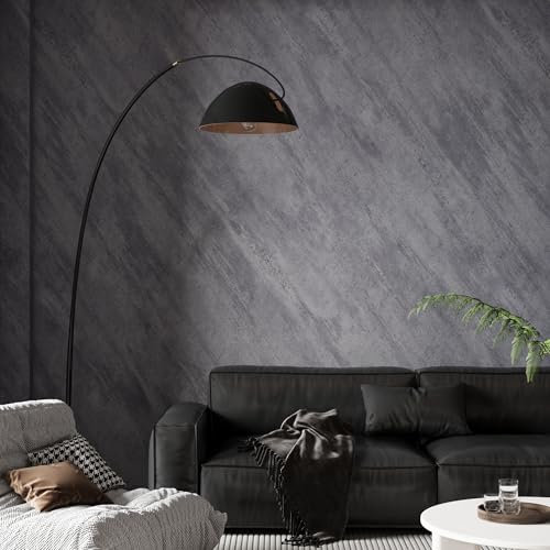 JSEVEM 40CM×9M Extra Thick Dark Grey Concrete Contact Paper Matte Textured Darker Gray Concrete Wallpaper Peel and Stick Removable Furniture Sticker for Bedroom Bathroom Gym Basement Store Walls