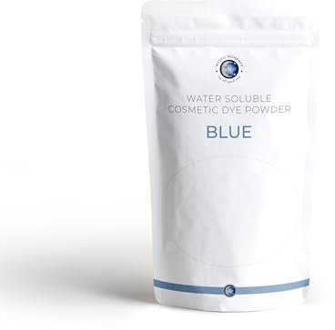 Mystic Moments Tinte cosmético en polvo soluble en agua azul, 100 g, perfecto para hacer jabón, cremas, maquillaje, champús y lociones