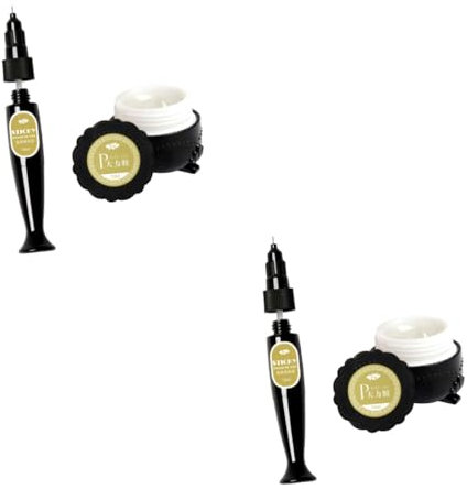 Healeved 2juegos Pegamento Para Arte De Uñas Aplicador De Relleno Gel Adhesivo Para Decoraciones De Uñas y Fácil De Usar y Resistente