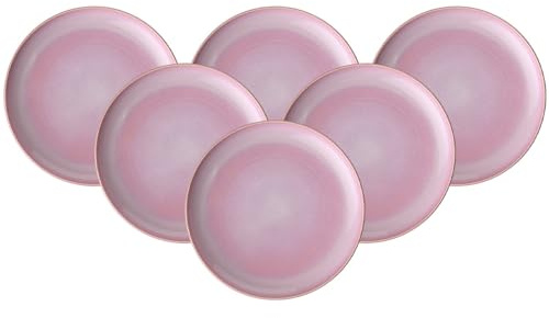 Villeroy & Boch like. by Perlemor Coral Speiseteller 6er Set, 27 cm, Teller im Pottery Look mit Effektglasur, Premium Porzellan, 19-5173-2610