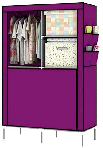 Stoffschrank, Kleiderschrank, tragbarer Schrank, Kleiderschrank, Aufbewahrungsschrank, Stehschrank, Stoffschrank, tragbarer Kleiderschrank, Lila_90 x 45 x 175 cm