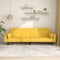 Homgoday Schlafsofa 2-Sitzer mit 2 Kissen Klappsofa mit Schlaffunktion Bettcouch Bettsofa Loungesofa Sofa Couch mit Verstellbarer Rückenlehne für Wohnzimmer Schlafzimmer Gelb Stoff