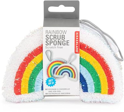 lustige schöner Geschirrschwamm 5 Motive, Küchen Schwamm für Topf Teller Pfannen, Küchenschwamm, Koala, Faultier, Katze, Regenbogen, Kasette (Regenbogen)