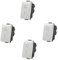 4 Pezzi Interruttore Bipolare 2P 16A tasto 0 1 compatibile con Bticino Matix colore Bianco incasso presa a muro confezione 4 pz