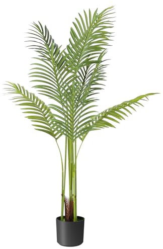 Artificial Bird of Paradise Plant Fake Tropical Palm Tree for Indoor Outdoor, Perfect Faux Plants for Home Garden Office Store Decoration (Palm Tree 120cm)