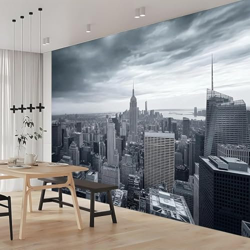 Luowenji Photo Wallpaper New York 3D Effect New York Architecture Wall Mural Decoration Poster Picture Modern Design 350x256 cm Murals Wall Art for Living Room Bedroom Kitchen a.765