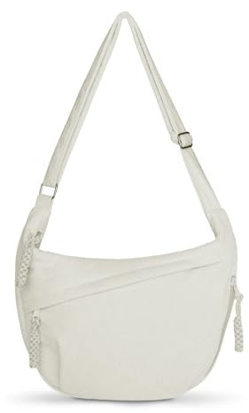 Prizmxed Crossbody Bag Damen Groß,Moon Bag Damen,Großes Fassungsvermögen, Verstellbare Schultergurte, Einfaches und Vielseitiges Design (Beige Cord)
