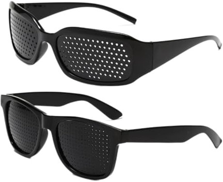 Lunettes à Grille, 2 Pièces Lunettes Sténopéïques, Lunettes à Sténopé, Sténopé Lunettes Repos Soleil à Trous Mode Petit Trou