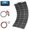 Kit Panel Solar Monocristalino Sistema 100W Módulo Solar Flexible Controlador Carga Solar 10A 12V/24V Cable Solar Marino para Techo Sistema Aislado la Red Camping Batería 12V Balcón Sistema Solar
